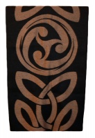 James Pure Wool Celtic Swirl Reversible Scarf Black Camel